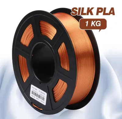 Produktbild von Silk-PLA-Filament - 3D-Druckfilament - 1,75 mm - 1 kg - Seidenglanz - Blasenfrei - Geringe Schrumpfung - Kupfer