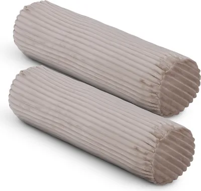 Image de Coussins de canapé - Cord optic - Marron clair 70 x Ø20cm ( lot de 2 )