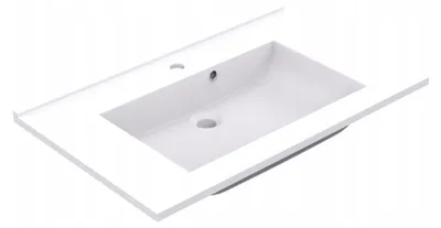 Zdjęcie produktu dla Umywalka Naszafkowa Biała Prostokątna Saturn 80 X 50 Cm Konglomerat Żelkot