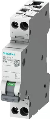 Immagine prodotto di Interruttore automatico 230V 6KA 1+N-polo 1TE C6 (5SL6006-7)