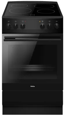 Produktbild von Amica SHC 11509 SM, Freistehender Herd, Schwarz, Drehregler, Schwarz, Keramik, 4 Zone(n)