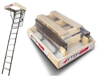 Produktbild von 4Step Bodentreppe gedämmt STALLUX MINI PLUS 80x60 cm, 46 mm Klappe, 0,86 W/m²K, Raumhöhe bis 275 cm