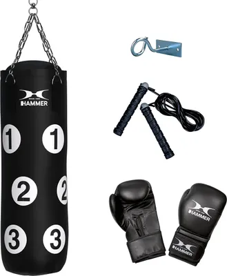 Produktbild von HAMMER Box-Set Sparring Professional, Boxsack 80 cm, Boxhandschuhe, Springseil