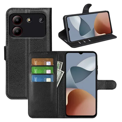 Obrázok produktu pre Pre ZTE Blade A54 Smart Mobile Phone Case Black Leatherette Case Cover Case Book