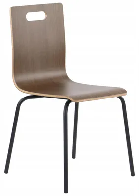 Immagine prodotto di Sedia da conferenza fissa WERDI A, schienale e seduta in compensato laminato, struttura in metallo verniciato a polvere, noce/nero