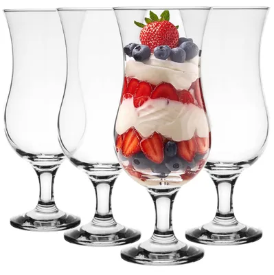 Immagine prodotto di GLASMARK® Set di 4 bicchieri 420ml Grande (max. 470ml) 4 pezzi stile uragano Poco Grande Cocktail Hurricane Party Drinking Glassware - Alta qualità