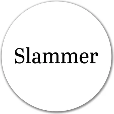 Produktbild von Huuraa Aufkleber Slammer Schriftzug 10cm rund Sticker Geschenkidee