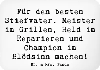 Produktbild von Mr. & Mrs. Panda magnet Spruch Bester Stiefvater - Weiß - Geschenk, whiteboardmagnet, Wertschätzung, Talente, Kühlschrankmagnet, memomagnet, Familie, Notizhalter, Freude