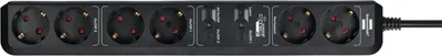 Produktbild von Brennenstuhl 1159760936, 6 AC-Ausgänge, 1,5 m, Kabelgebunden, Schwarz, Schwarz, 105 mm