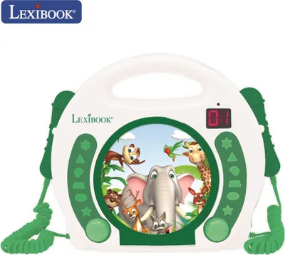 Image de LEXIBOOK CD-Player Karaoke inkl.2Mikrofone Batterie Animals RCDK100ANX