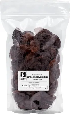 Produktbild von Aprikosen getrocknet, Trockenfrüchte ohne Zuckerzusatz & ungeschwefelt, 1kg