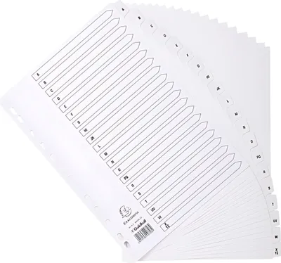 Image de EXACOMPTA MWDA-ZZ Karton-Register A-Z DIN A4 weiß 20-teilig