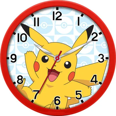 Zdjęcie produktu dla Zegar ścienny Pokemon, 12 cali, zasilany bateryjnie