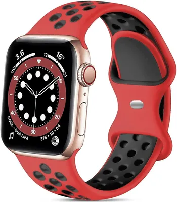 Produktbild von Strap-it Apple Watch Armband Sport (Rot/Schwarz)