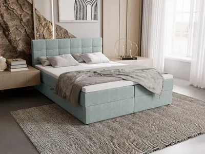 Obrázok produktu pre Čalúnená posteľ 160x200 ELSIE 2 s úložným priestorom - mätová