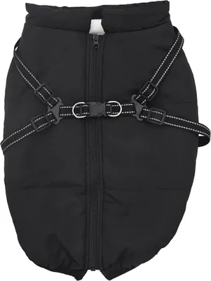 Produktbild von vidaXL Hundemantel mit Geschirr Wasserdicht Reflektierend Schwarz L52