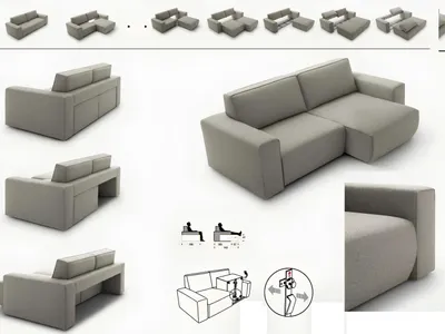 Produktbild von Couchen Textil Relax Dreisitzer Sofa 3 Sitzer Design Sofas Polster alfitalia Neu