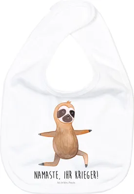 Produktbild von Mr. & Mrs. Panda Lätzchen Faultier Yoga - Weiß - Geschenk, Meditation, Für Babys, Sabber, Namaste, Kinderlätzchen, Sabberlätzchen, Babylätzchen