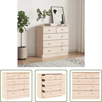 Produktbild von The Living Store Kommode ALTA 77x35x73 cm Massivholz Kiefer