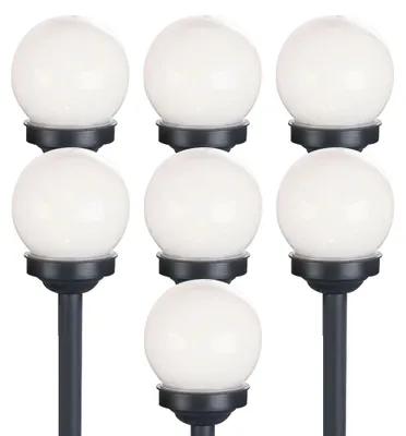 Produktbild von 7er Set LED Solarkugel weiß, Erdspieß, DxH 10x38 cm