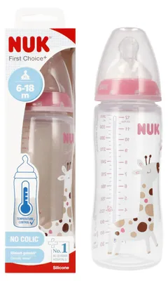 Produktbild von NUK First Choice Flasche mit Temperaturanzeige 360 ml 6-18m Pink 10216248
