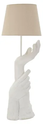 Obrázek produktu pro Stolní lampa Lampada 35 x 93 x 35 cm kovová pryskyřice tkanina bílá béžová