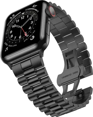 Produktbild von Strap-it Apple Watch Presidential Stahlarmband (Schwarz)