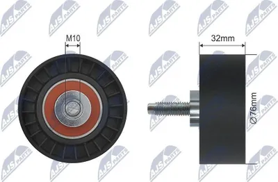 Produktbild von NTY RNK-CH-006 Umlenkrolle Zahnriemen für JEEP CHEROKEE (KJ) für CHRYSLER VOYAGER IV (RG, RS) für LDV Maxus Kastenwagen für LTI TX Schrägheck