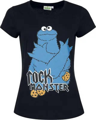 Produktbild von Sesame Street T-Shirt Damen Rock Monster schwarz M
