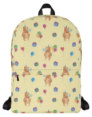 Produktbild von Mr. & Mrs. Panda Rucksack Bär Geburtstag - Gelb - Geschenk, Happy Birthday, Backpack, Tagesrucksack, Alles Gute, Schulrucksack, Outdoor-Rucksack, Teddy, Glückwunsch