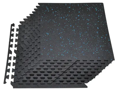 Obrázok produktu pre VEVOR Puzzle podložka, 24 dielov, 610 x 610 x 10 mm, čierna s modrými bodkami