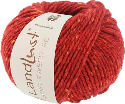Produktbild von Lana Grossa Landlust Soft Tweed 90 klassisch verzwirntes Tweedgarn aus Schurwolle mit mehrfarbigen Noppen 90 m Farbe 011 - Rot meliert