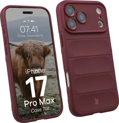 Produktbild von Robuste Handyhülle für iPhone 17 Pro Max, Bizon Case Tur, Burgunderrot