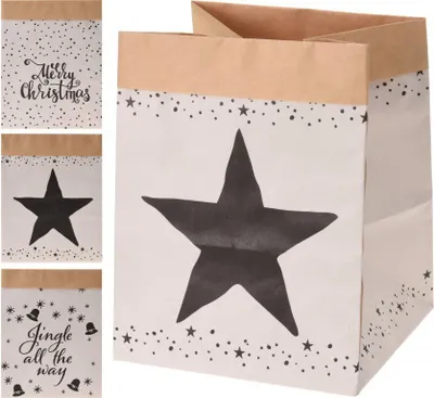 Productafbeelding van Papieren mandje, 20 cm, kerstthema