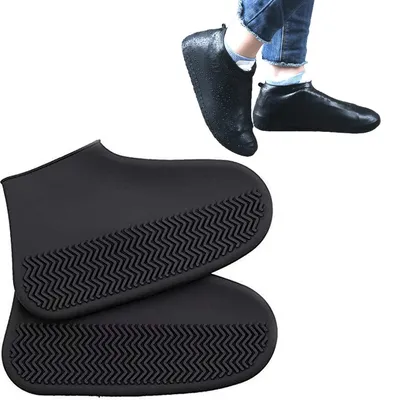 Immagine prodotto di Copriscarpe in silicone antiscivolo, impermeabile, taglia L, riutilizzabile, ideale per pioggia e neve