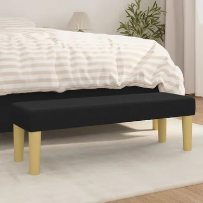 Image de The Living Store Banc Noir 100x30x30 cm Tissu