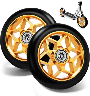Productafbeelding van Stuntstep-wielen 110 mm, 2 stuks, ABEC-9 kogellagers, 88A aluminium, voor scooter