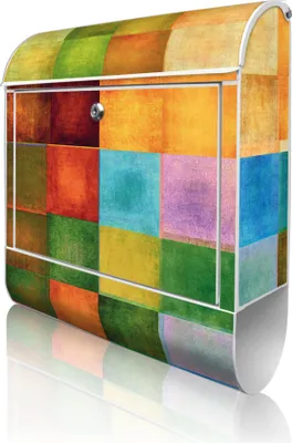 Produktbild von banjado Design Briefkasten Stahl weiß mit Zeitungsfach pulverbeschichtet "FarBKWasten 2" 38x46x12,5cm & 2 Schlüssel - Postkasten A4 Einwurf inkl. Montagematerial [BKW 11563]