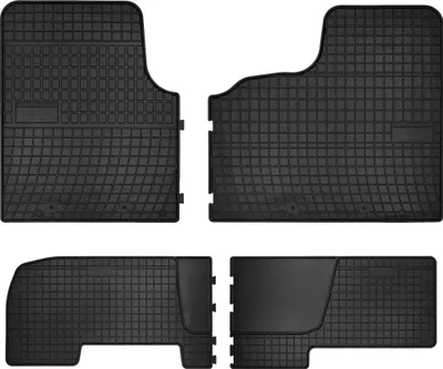 Obrázok produktu pre Gumové autorohože na mieru pre: Renault Trafic III (2014-, Dodávka 2 řad) černé, sada 5 ks, s úchyty