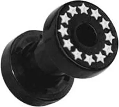 Produktbild von Ohr Flesh Acryl Tunnel Piercing Screw Mit Weissen Sternen Vftbks.4mm