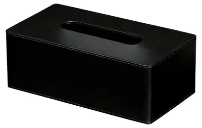 Produktbild von Kosmetiktücherbox, Taschentuchspender für Schreibtisch, Papierhandtuchspender, für Büro und Zuhause, 25 x 14 x 10 cm, Schwarz