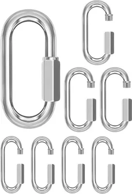 Produktbild von 8 Stück Schraubkarabiner Edelstahl Karabinerhaken für Outdoor, Schaukel Camping Kleine Karabiner für Kettenglieder