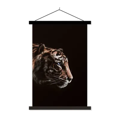 Produktbild von MuchoWow® Textilposter Tiger - Porträt - Raubtier 120x180 cm mit schwarzem Rahmen - Fotos
