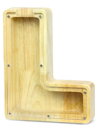 Produktbild von Personalisierte Spardose aus Holz mit AZ-Buchstabenverzierung, kreative große Spardose als Geschenk für Geburtstage, Weihnachten und Thanksgiving (L)