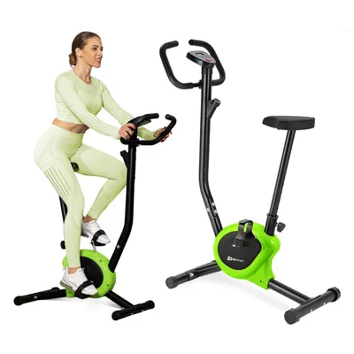 Obrázok produktu pre Cvičebný bicykel Hop-Sport HS-010H Rio lime - domáci ergometer s praktickým tréningovým počítačom a nastaviteľným sedadlom, nosnosť do 120 kg