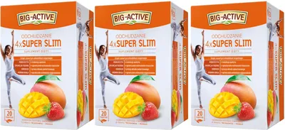 Produktbild von Abnehmen Tee 3x 20 Teebeutel - Kräutertee Komplex Erdbeere Mango - Big-Active
