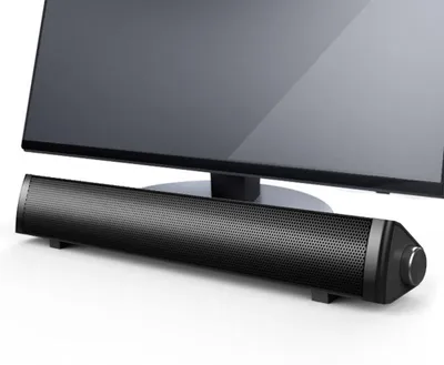 Zdjęcie produktu dla SADA V105 – listwa głośnikowa, głośniki komputerowe, przewodowa listwa dźwiękowa do komputera, miniaturowy głośnik typu soundbar z zasilaniem USB, dźwięk stereo, jakość Hi-Fi, głęboki bas, do telewizora, komputera, telefonów komórkowych, komputerów stacjonarnych i laptopów