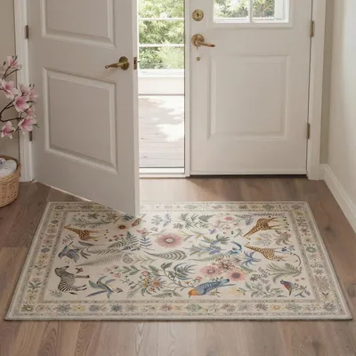 Imagen del producto de Alfombra "Türmatte" con diseño vintage, de 60x90 cm, lavable, ideal para la entrada