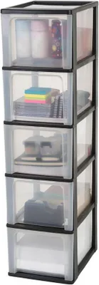 Produktbild von Famanu Aufbewahrungsturm 5 Schubladen Organizer für Büro und Wohnzimmer - Schwarz - 13LOCH-2500