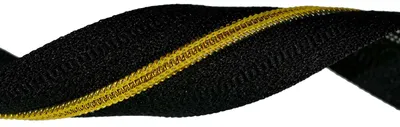 1m / Meterware Endlos-Reißverschluss spiralförmig 3mm, Bandbreite 28mm, gold
